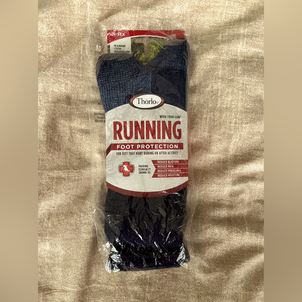 Thorlos XJ Max Cushion Running Crew Socks (Navy)